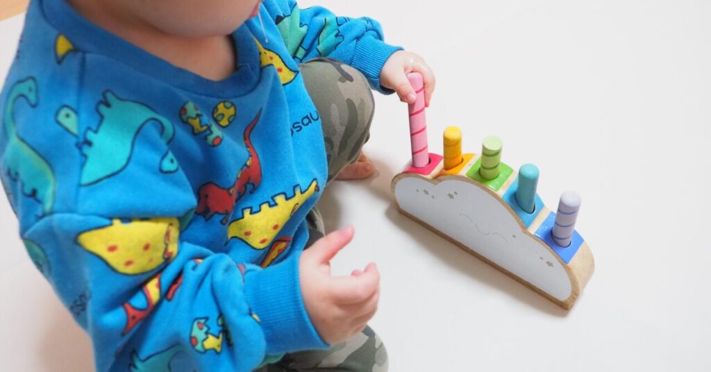 トイズレンタのおもちゃで遊ぶ息子